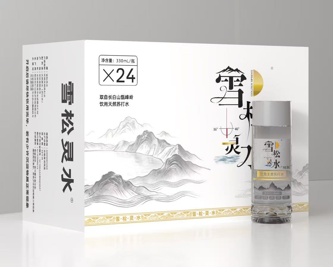雪松灵水饮用天然苏打水 330mL 箱装图